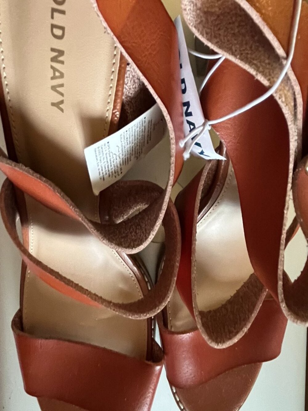Old Navy NWT tan heeled sandals, size 10